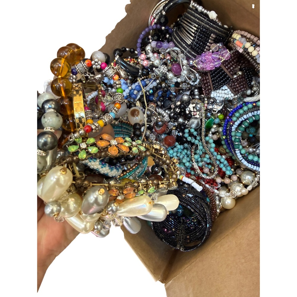 Boho Chunky Statement Beaded Jewelry Bundle Lot of 1lb+ - Picture 5 of 5